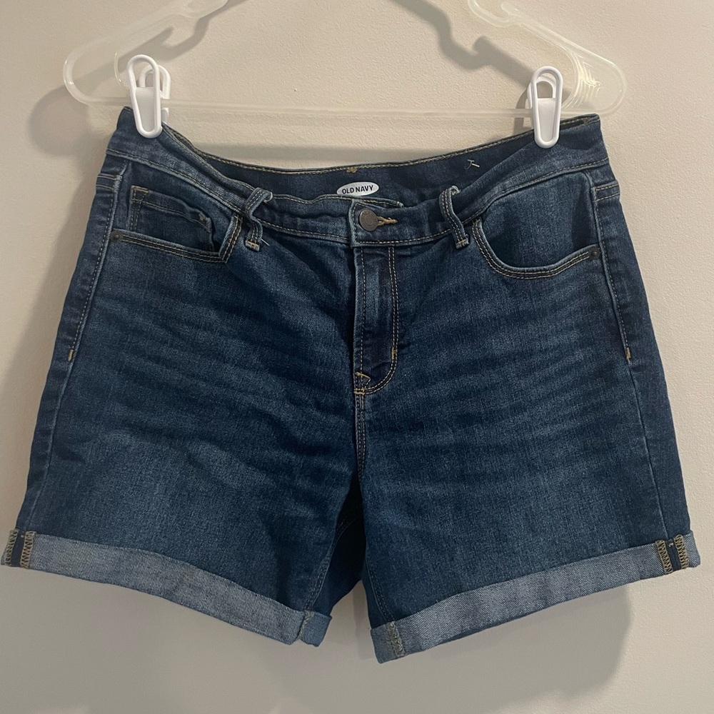 Old Navy Dark Indigo Rolled-Hem Denim Shorts